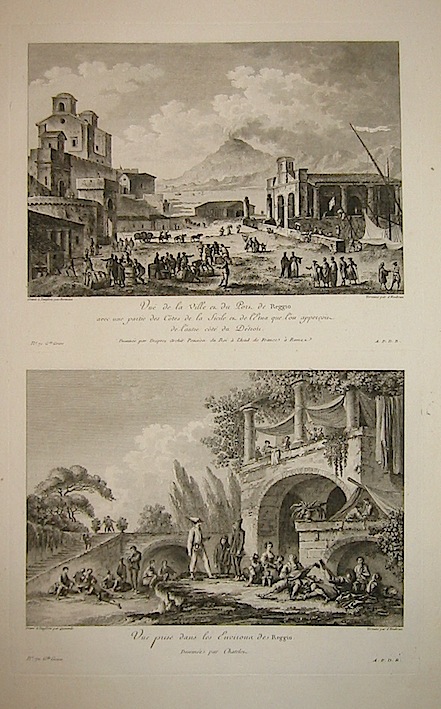 AA.VV. Vue de la Ville et du Port de Reggio - Vue prise dans les Environs de Reggio 1783 Parigi 